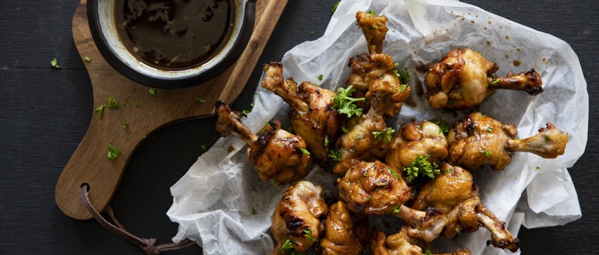 Pomegranate Chicken Lollipops