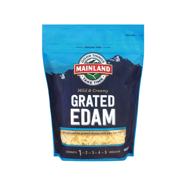 Mainland Grated Edam 400g- Beautiful selection of fresh cut meat delivered overnight by your favourite online butcher - The Meat Box, We specialise in delivering the best cuts straight to your door across New Zealand. | Meat Delivery | NZ Online Meat