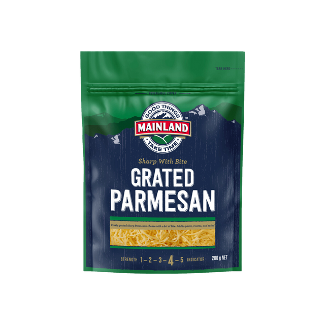 Mainland Grated Parmesan 200g- Beautiful selection of fresh cut meat delivered overnight by your favourite online butcher - The Meat Box, We specialise in delivering the best cuts straight to your door across New Zealand. | Meat Delivery | NZ Online Meat