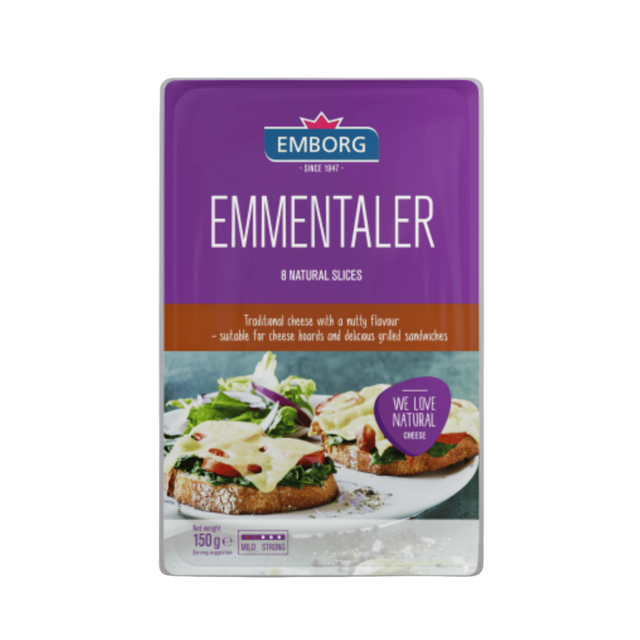 Emborg Emmentaler Slices- Beautiful selection of fresh cut meat delivered overnight by your favourite online butcher - The Meat Box, We specialise in delivering the best cuts straight to your door across New Zealand. | Meat Delivery | NZ Online Meat