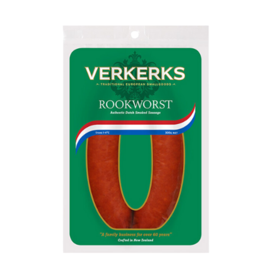 Verkerks Rookworst - 300g- Beautiful selection of fresh cut meat delivered overnight by your favourite online butcher - The Meat Box, We specialise in delivering the best cuts straight to your door across New Zealand. | Meat Delivery | NZ Online Meat