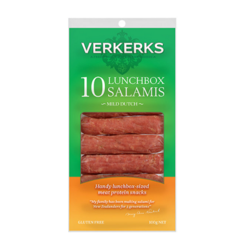 Verkerks Mild Lunchbox Salamis - 100g- Beautiful selection of fresh cut meat delivered overnight by your favourite online butcher - The Meat Box, We specialise in delivering the best cuts straight to your door across New Zealand. | Meat Delivery | NZ Online Meat