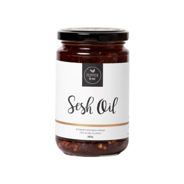 Pepper & Me 'Sesh Oil' Chilli Oil 265g- Beautiful selection of fresh cut meat delivered overnight by your favourite online butcher - The Meat Box, We specialise in delivering the best cuts straight to your door across New Zealand. | Meat Delivery | NZ Online Meat